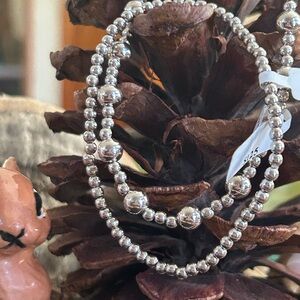 925 Sterling Luscious half off retail Italian pearls set 2 bracelets